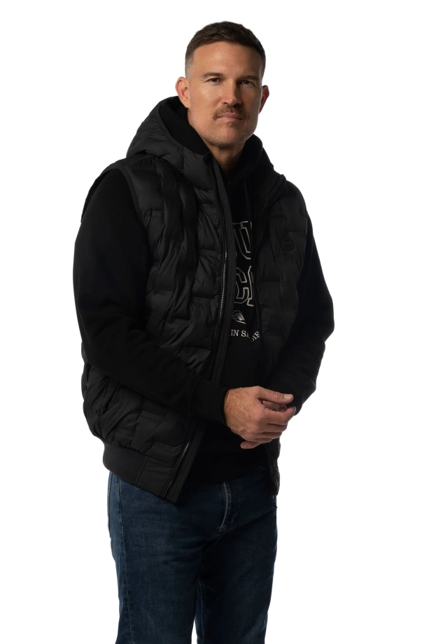 Bezrękawnik męski Kamizelka z kapturem Pit Bull Fisk czarny