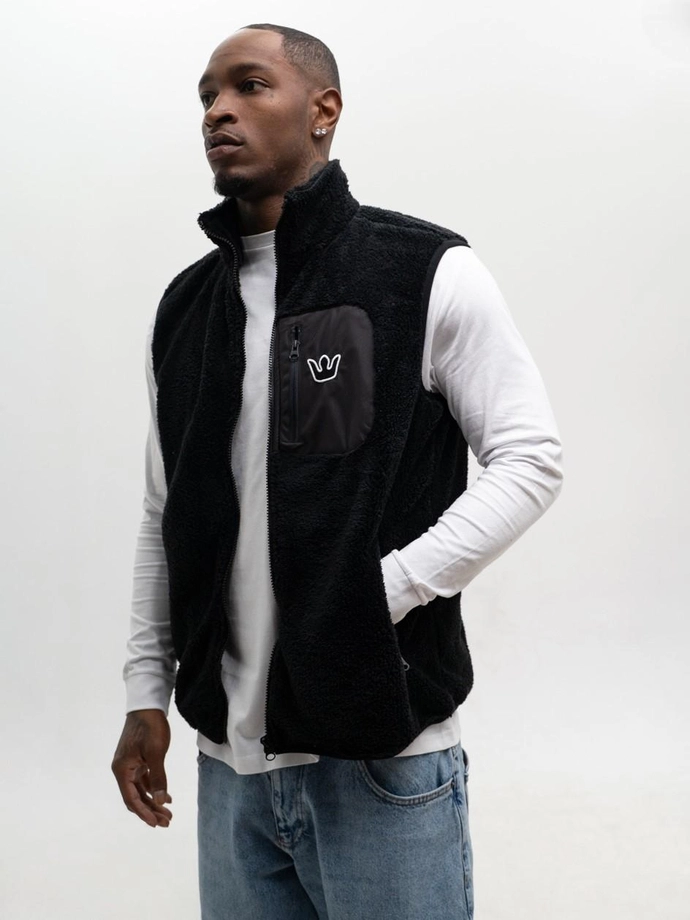 Bezrękawnik męski Kamizelka Jigga Wear Sherpa czarny