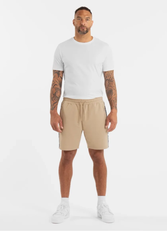 Spodenki szorty dresowe męskie Pitbull Pit Bull Tape Nugget beżowe