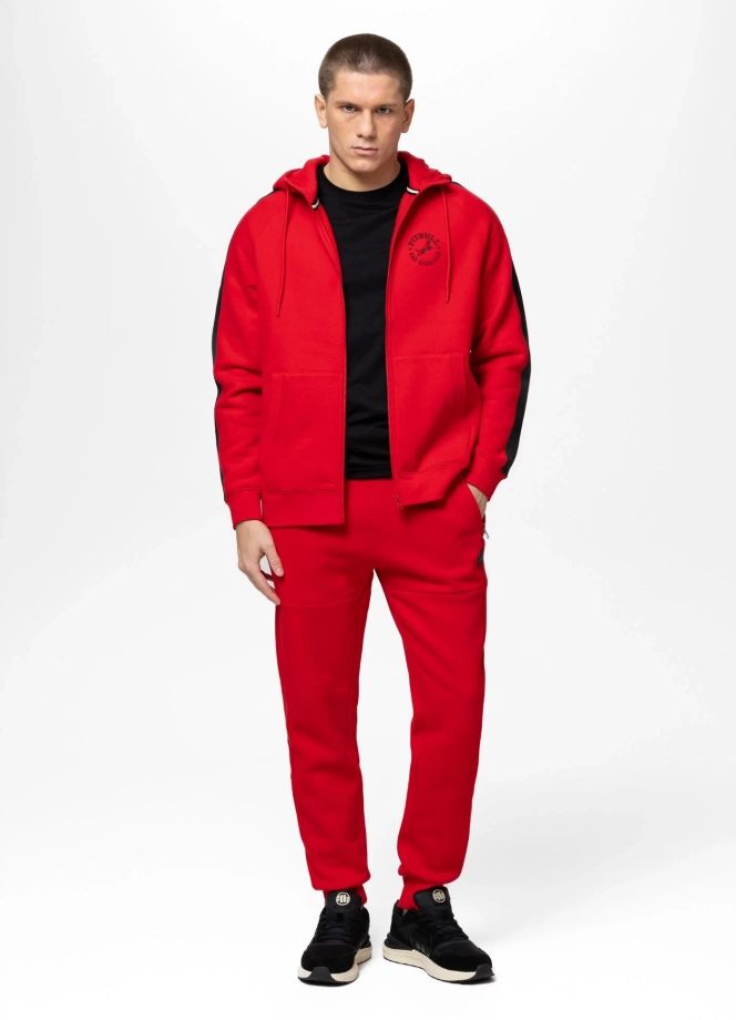 Bluza męska rozpinana z kapturem Pit Bull San Diego CA czerwona