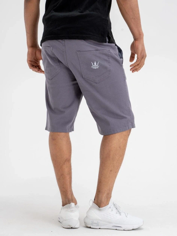 Spodenki szorty męskie materiałowe Jigga Wear Crown szare