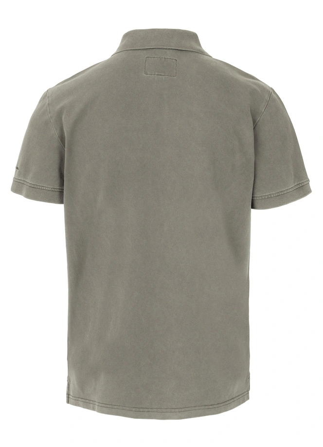 Koszulka męska Polo Pitbull Pique Small Logo Washed szara oliwkowa
