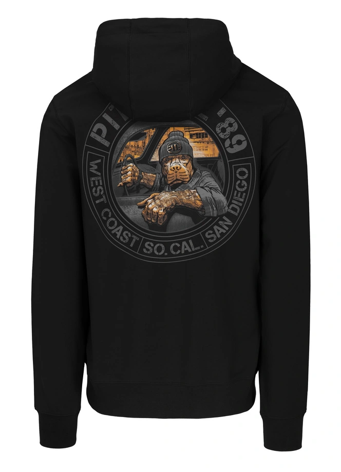 Bluza męska z kapturem Pitbull Pit Bull Driving ZIP czarna