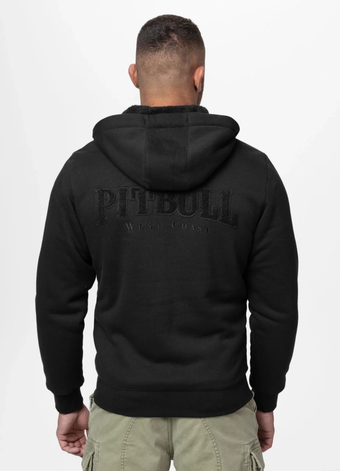 Bluza męska rozpinana z kapturem Pit Bull Ruffin Detroit czarno/czarna