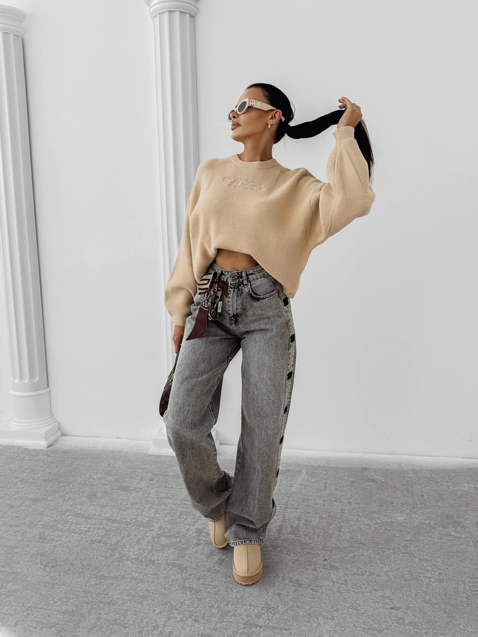 Spodnie damskie jeans Olavoga Eliokie szare