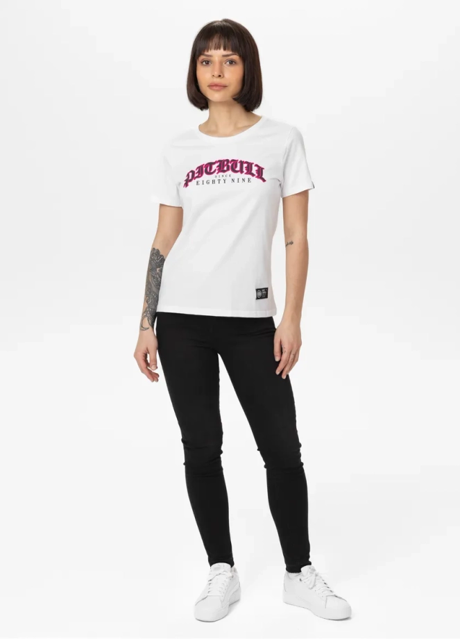 Koszulka damska T-shirt Pit Bull Tattoo biała