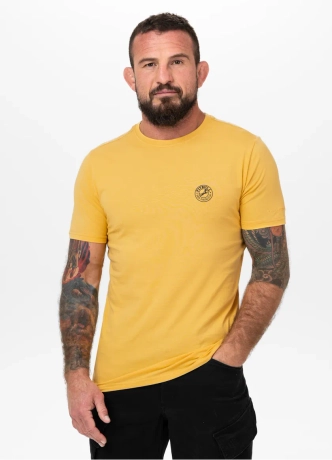 Koszulka męska T-Shirt Pit Bull Pitbull San Diego CA Small Logo Slim Fit żółta
