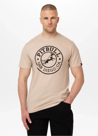 Koszulka męska T-Shirt Pit Bull Pitbull San Diego CA ultra kremowa
