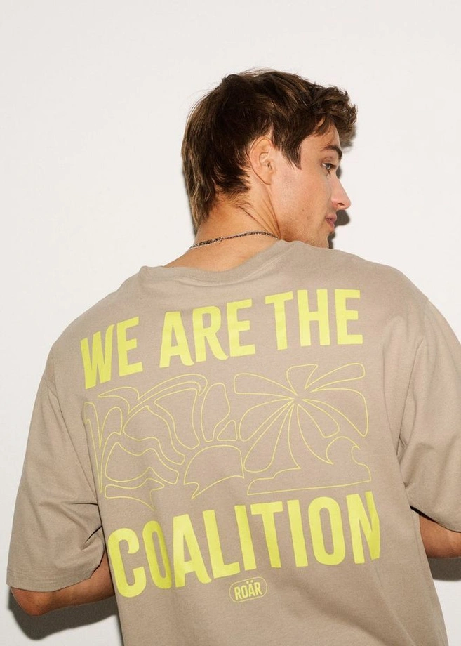 Koszulka męska t-shirt Coalition CLTN T Neon beżowa