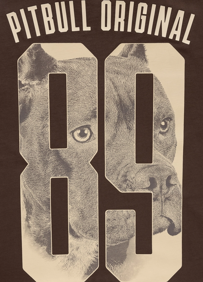 Koszulka męska T-Shirt Pitbull Eighty Nine Dog ciemno brązowa