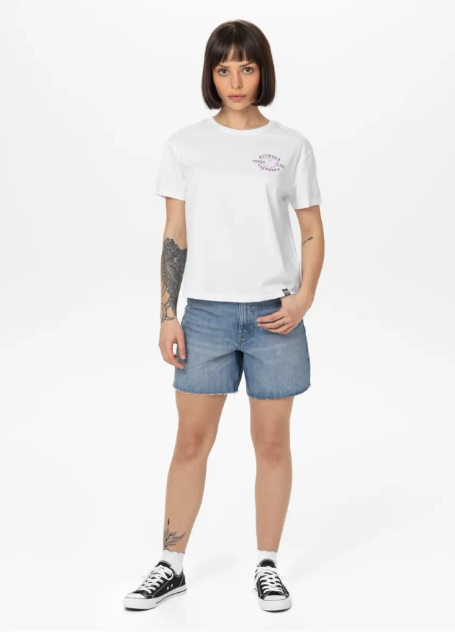 Koszulka damska T-shirt oversize Pit Bull Heart biała