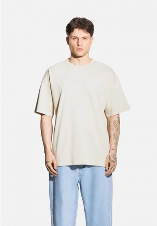 Koszulka męska t-shirt oversize Prosto Box 2.0 beżowa