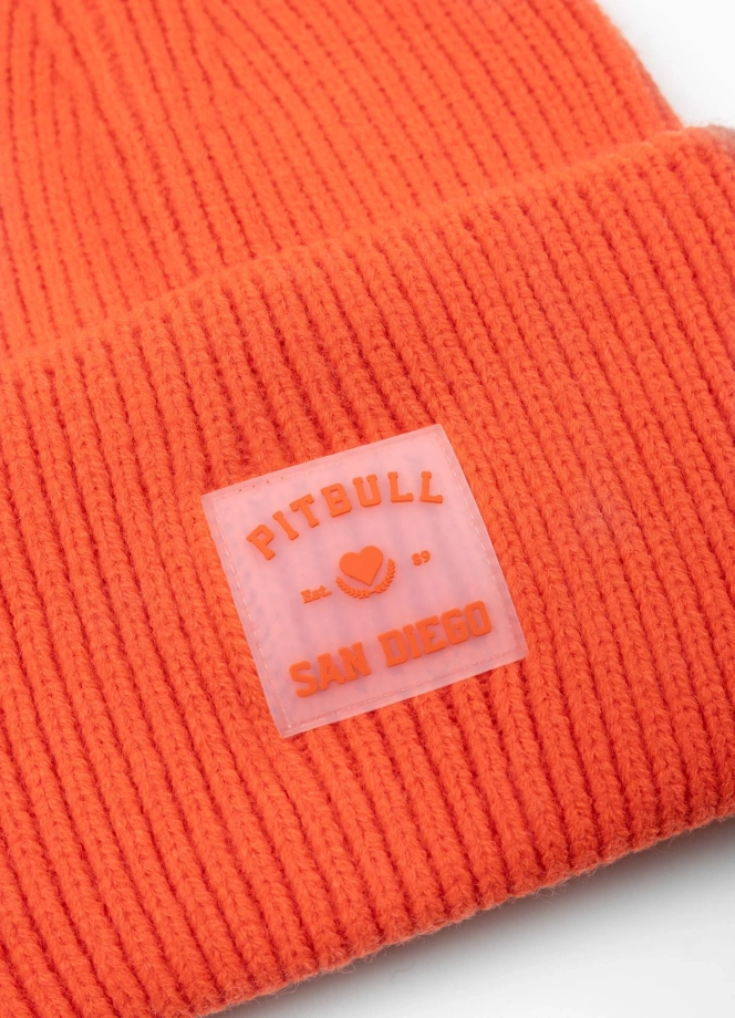 Czapka zimowa Pitbull Beanie Love PB fluo pomarańczowa