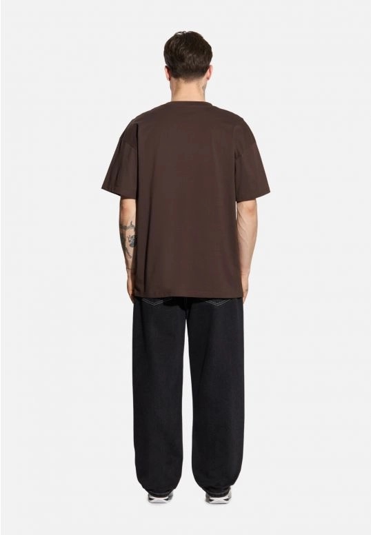 Koszulka męska t-shirt oversize Prosto Jung brązowa