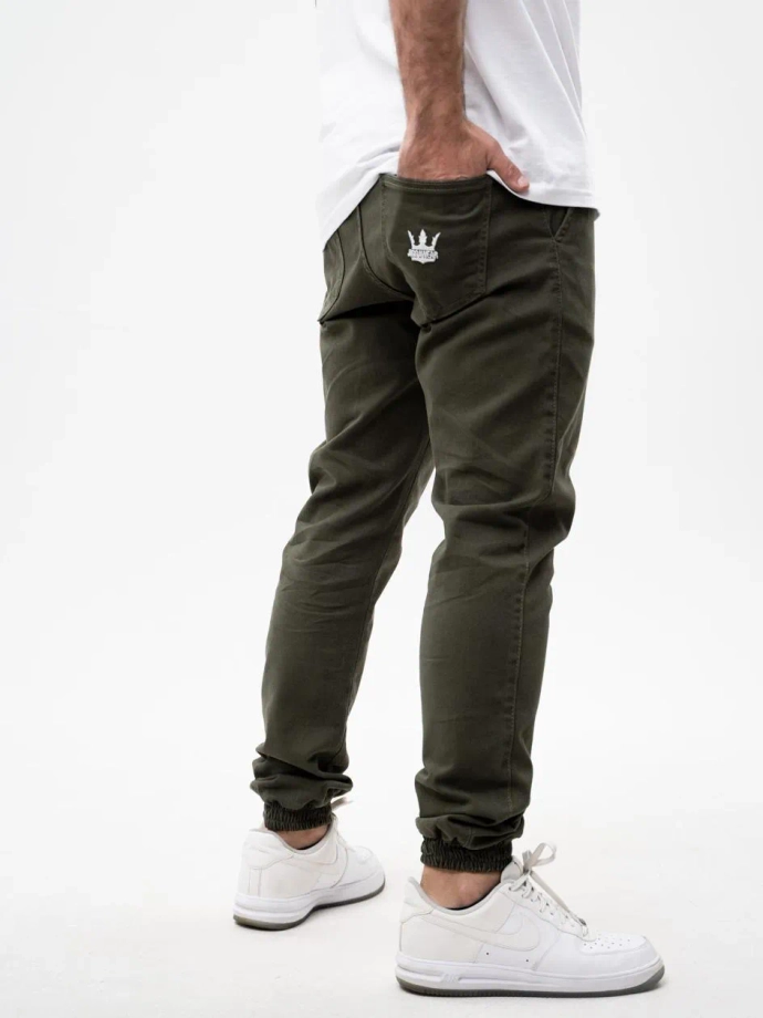 Spodnie męskie Jogger Jigga Wear Crown Military Green zielone