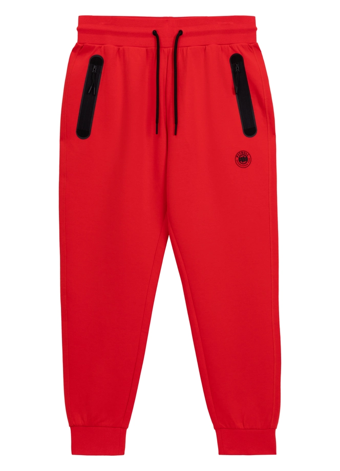 Spodnie męskie dresowe Pitbull Pit Bull Dogwood czerwone