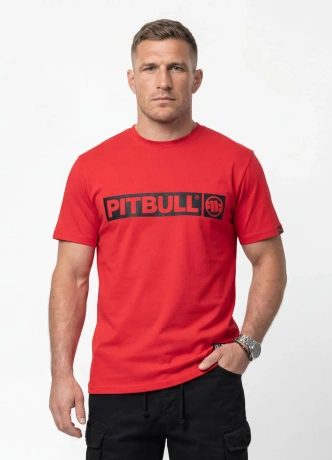 Koszulka męska T-Shirt Pitbull Hilltop fluo czerwona