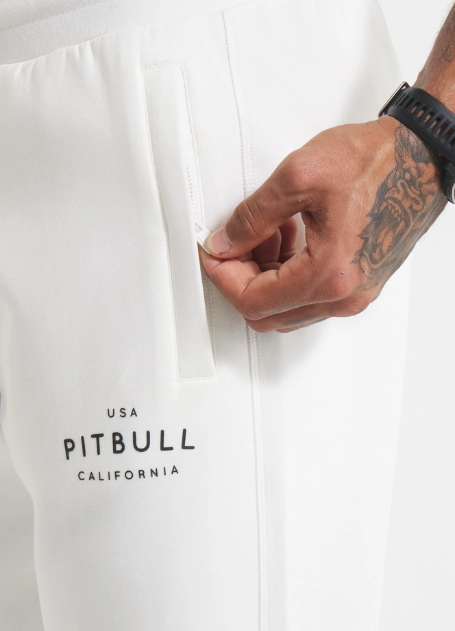 Spodnie męskie dresowe Pitbull Pit Bull Sampson białe
