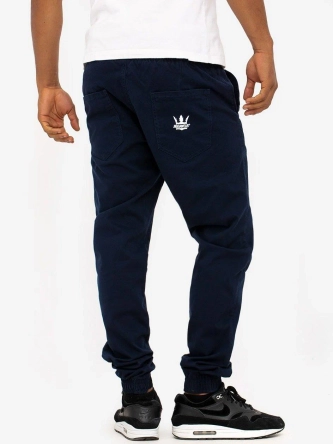 Spodnie męskie Jogger Jeans Jigga Wear Crown Stitch granatowe/białe