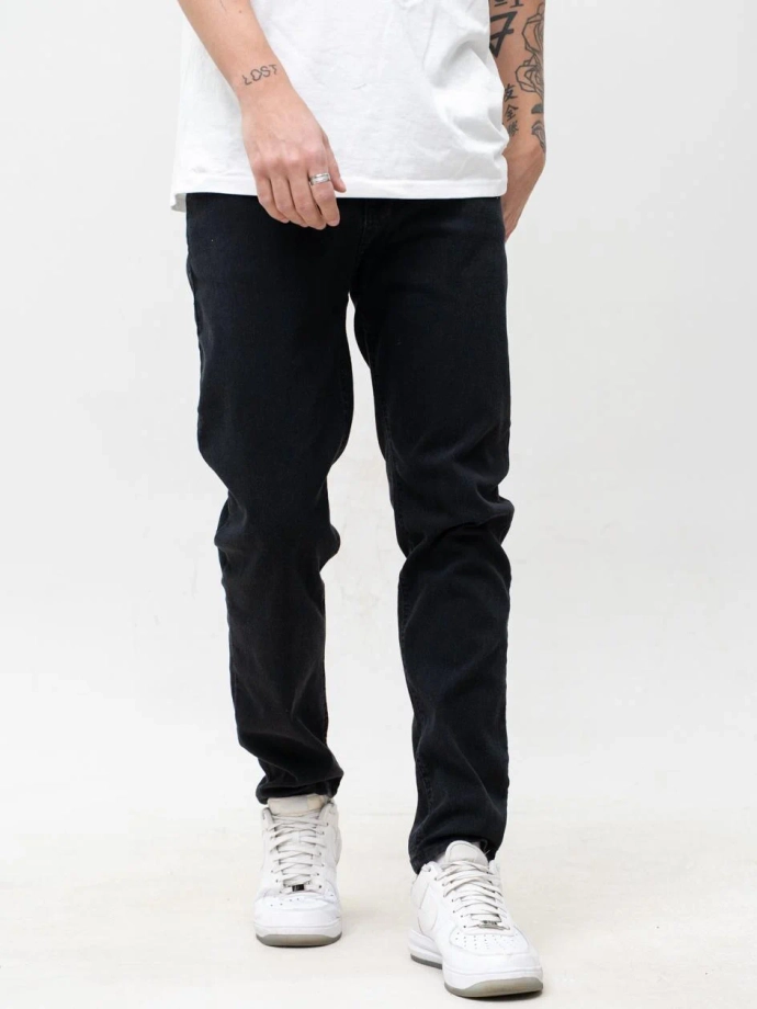 Spodnie męskie Jeans Jigga Wear Mini Haft Logo czarne