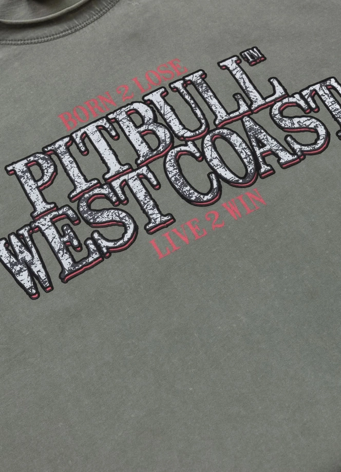 Koszulka męska T-Shirt Pit Bull Pitbull Denim Washed Raw Ace Of Spades zielona