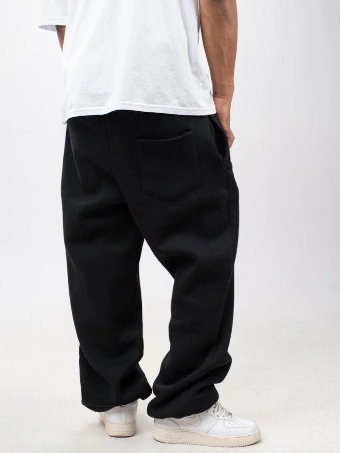 Spodnie dresowe męskie Baggy Jigga Wear Logo Drawcord czarne