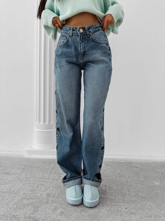 Spodnie damskie jeans Olavoga Eliokie niebieskie