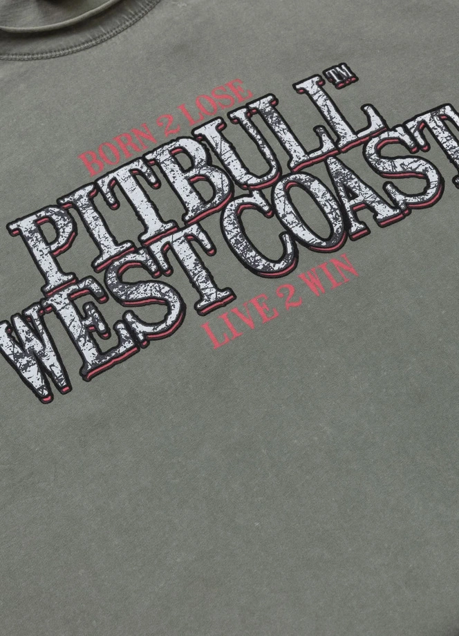 Koszulka męska T-Shirt Pit Bull Pitbull Denim Washed Raw Ace Of Spades zielona