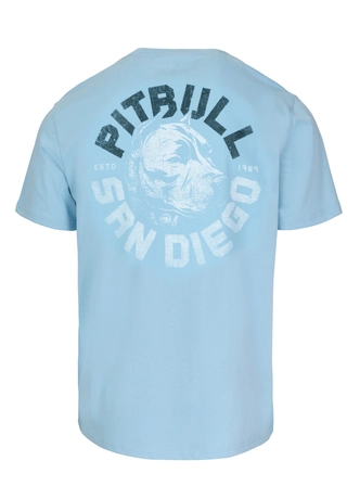 Koszulka męska T-Shirt Pit Bull Pitbull Dog SD jasno niebieska