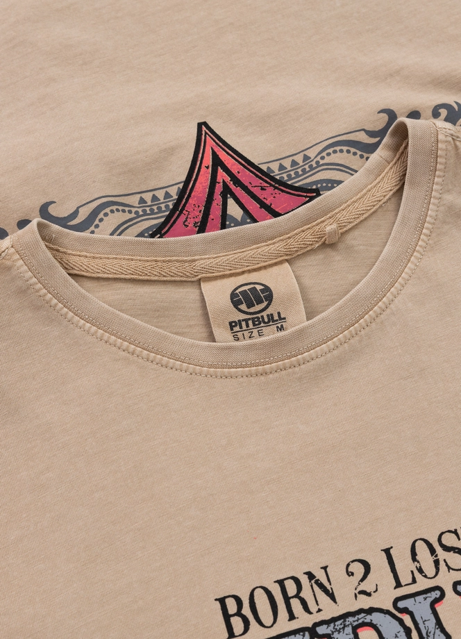 Koszulka męska T-Shirt Pit Bull Pitbull Denim Washed Ace Of Spades II beżowa