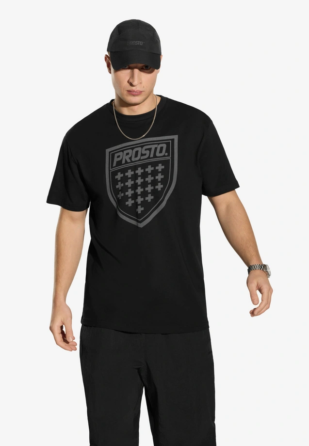 Koszulka męska t-shirt Prosto Shield czarna
