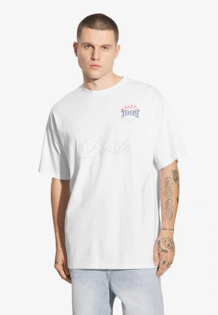 Koszulka męska t-shirt oversize Prosto Football Fan biała