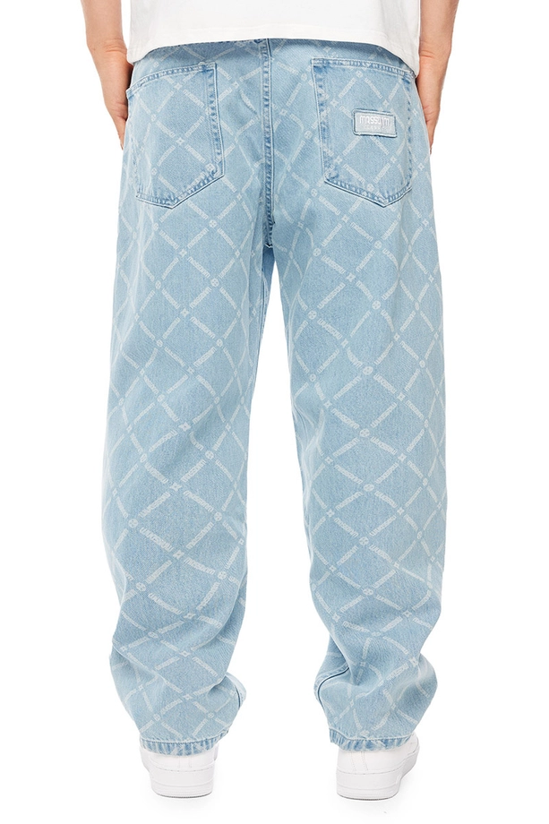 Spodnie męskie Jeans Extra Baggy Mass Denim Monogram jasno niebieskie