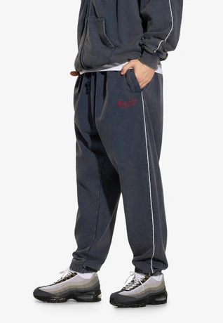 Spodnie dresowe męskie oversize Prosto Team Washed granatowe