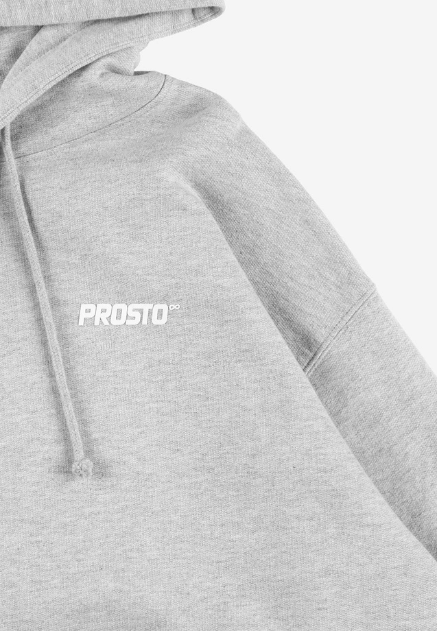 Bluza męska rozpinana z kapturem Prosto Logo szara