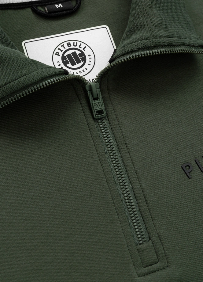Bluza męska half-zip Pit Bull Sampson 25 ciemno zielona