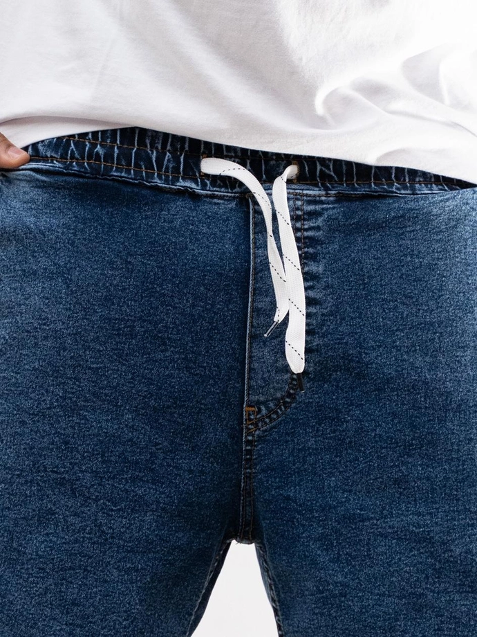 Spodenki szorty męskie jeans Baggy Jigga Wear Crown Gold niebieskie