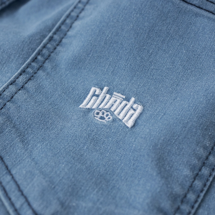 Spodnie męskie jogger jeans Chada Proceder Kastet Logo jasno niebieskie