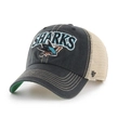 Czapka z daszkiem 47 Brand San Jose Sharks Vintage Black Tuscaloosa Clean Up czarno/beżowa