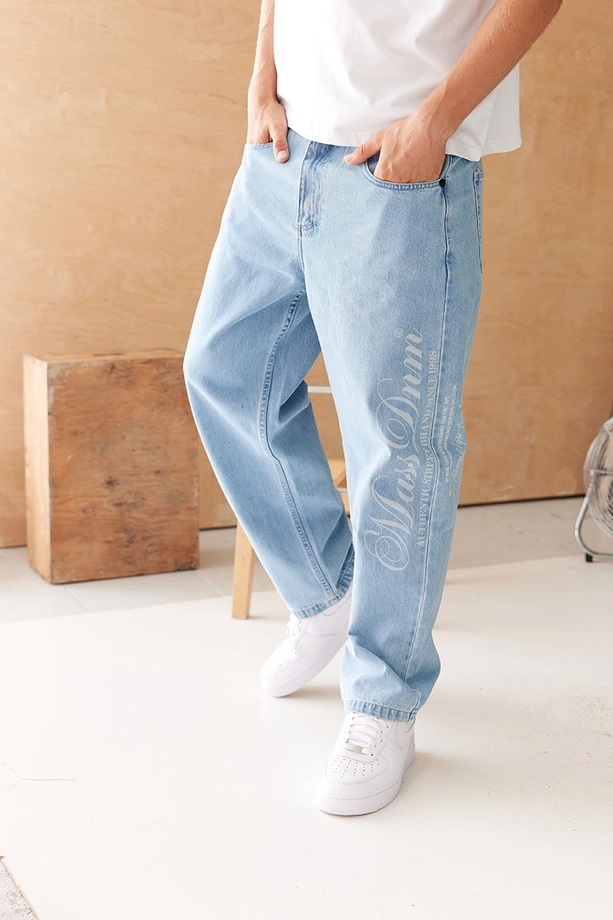 Spodnie męskie Jeans Extra Baggy Mass Denim Authentic jasno niebieskie