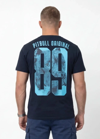 Koszulka męska T-Shirt Pitbull Eighty Nine Dog granatowa