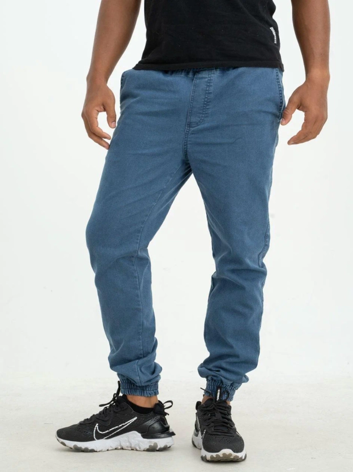 Spodnie męskie Jeans Jogger Jigga Wear Crown jasne niebieskie