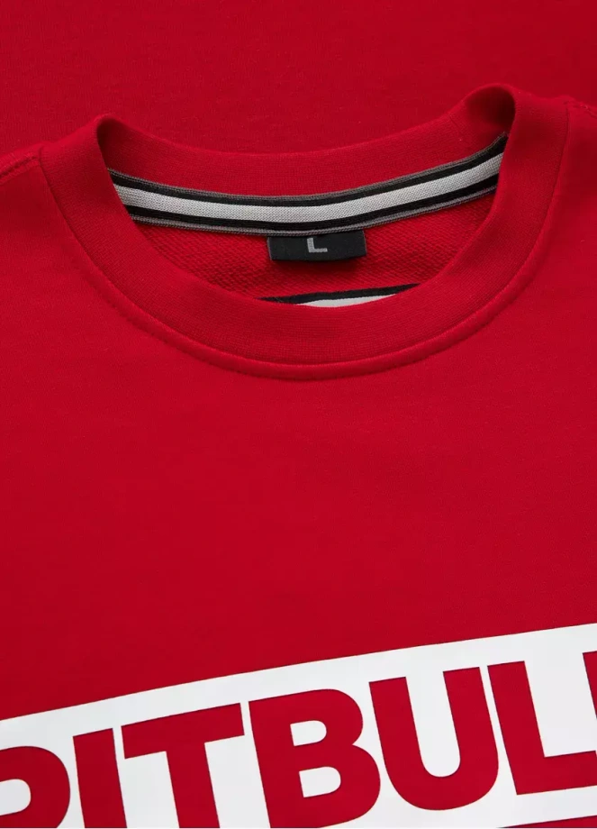 Bluza meska Pitbull Pit Bull Hilltop Terry crewneck czerwona
