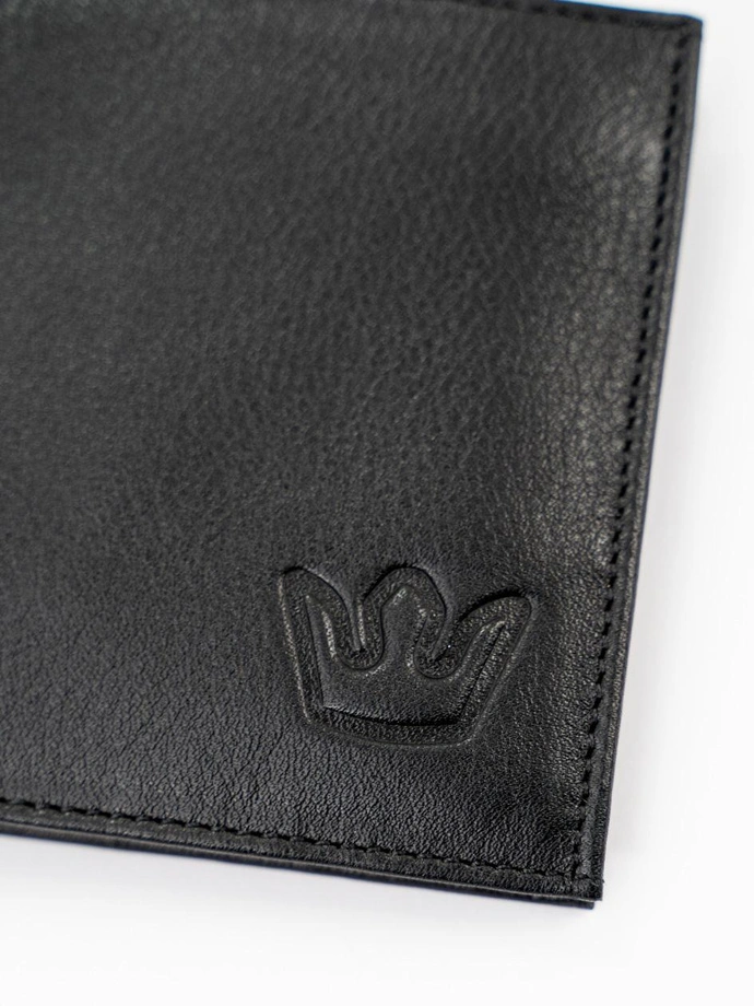 Portfel skórzany Jigga Wear Simple Crown czarny