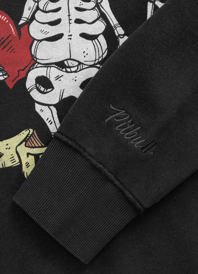Bluza damska z kapturem Pitbull Washed Lovia Thick&Thin ciemno grafitowa