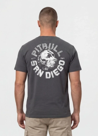 Koszulka męska T-Shirt Pit Bull Pitbull Dog SD grafitowa