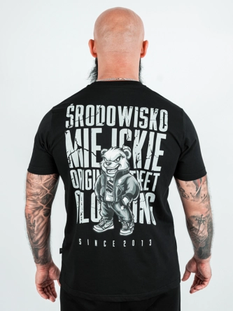 Koszulka męska t-shirt Środowisko Miejskie Essential Street Bear czarna