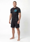 Koszulka męska rashguard Pitbull Ray czarna/niebieska