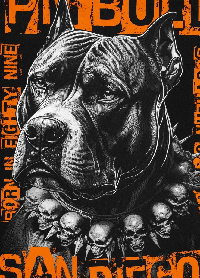 Koszulka męska T-Shirt Pit Bull Blacky czarna