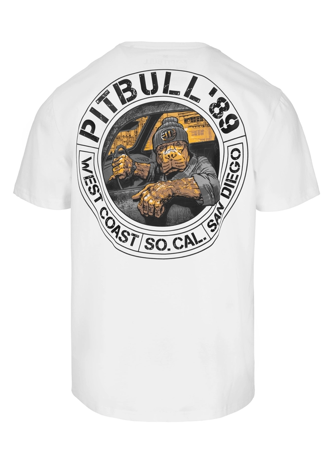 Koszulka męska T-Shirt Pit Bull Pitbull Driving biała